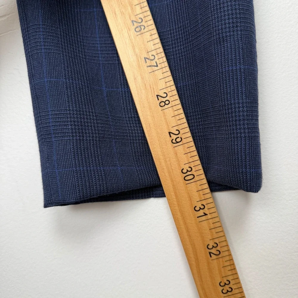 Billy Reid 38 X 31 Heirloom Mens Blue Glen Plaid 2-Button Suit USA Made Tailored